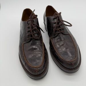 Classic Ralph Lauren Crocodile Embossed Leather Oxfords – Women’s 10B